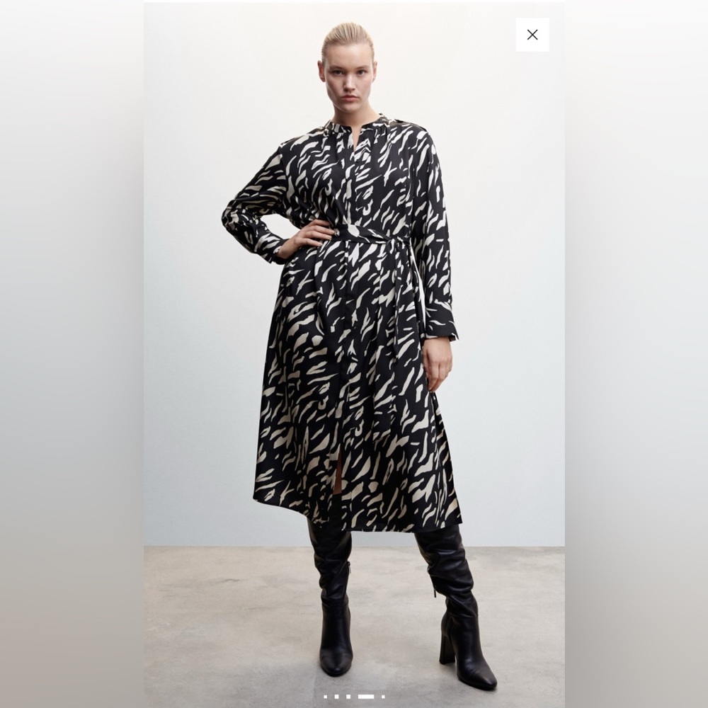 MANGO MIDI PRINTED DRESS